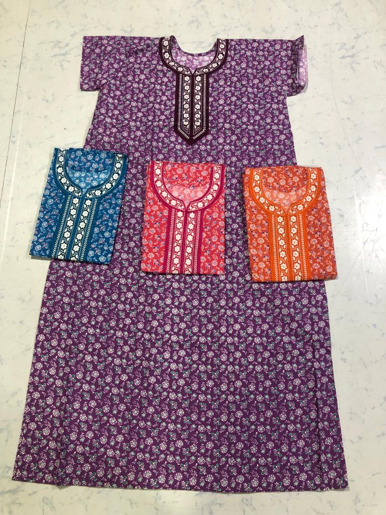 Cotton Nighty 129 Regular Nighty Wholesale Cotton Night Suits